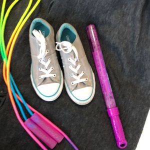 2 for $20 Kids grey and turquoise Converse sneakers
